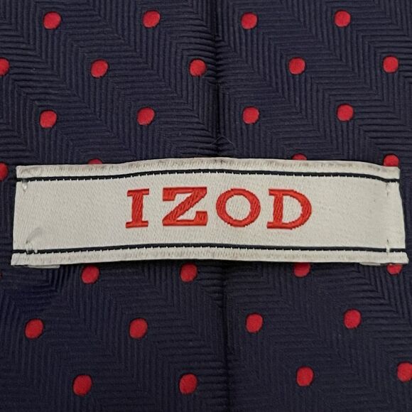 Izod Blue Red 100% Polyester Men’s Neck Tie Made In China - Picture 8 of 9